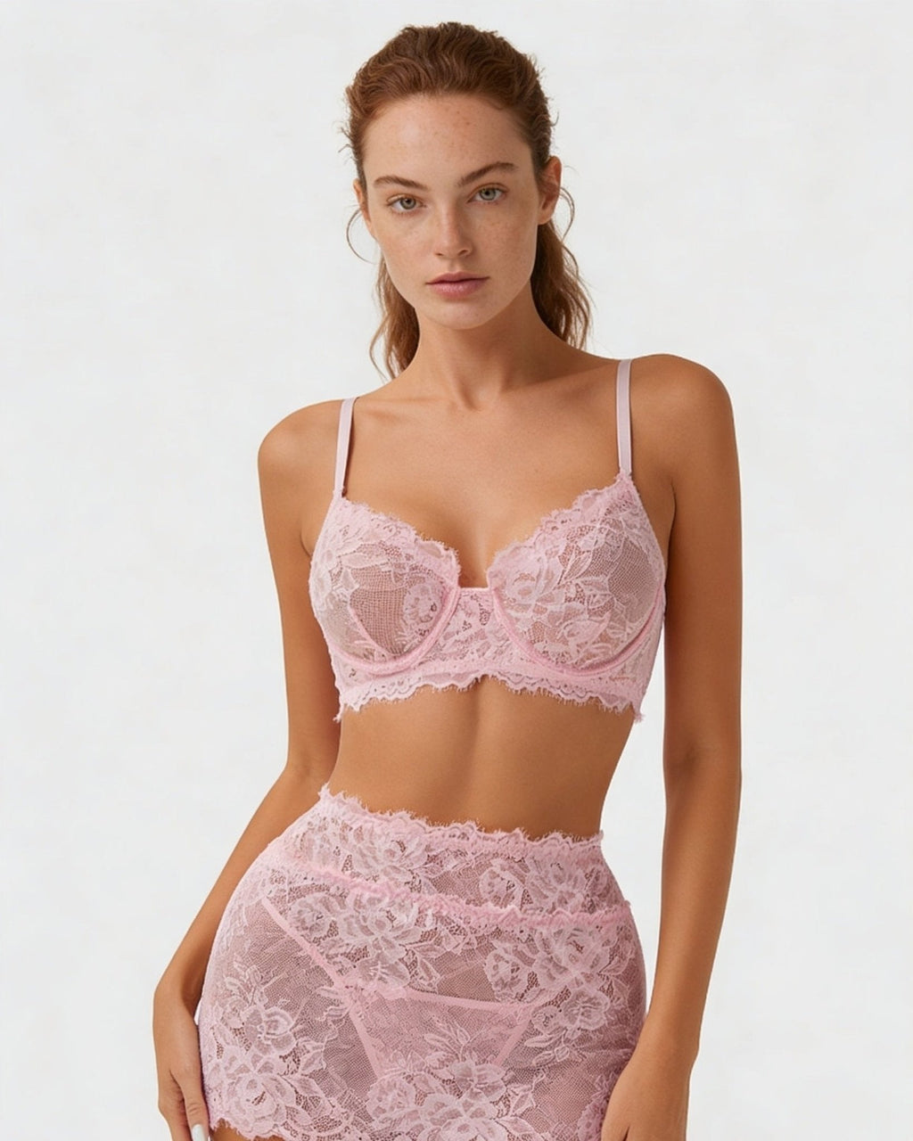Floral Lace Three Piece Lingerie Set - AR UNIVERSALAR UNIVERSALLingerie Sets