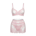 Floral Lace Three Piece Lingerie Set - AR UNIVERSALAR UNIVERSALLingerie Sets