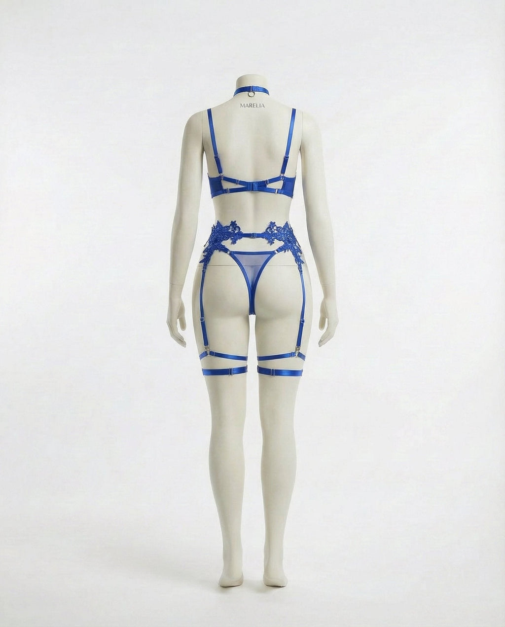 Lace Appliqué Bra G - String And Suspender Set - AR UNIVERSALghntshLingerie Set