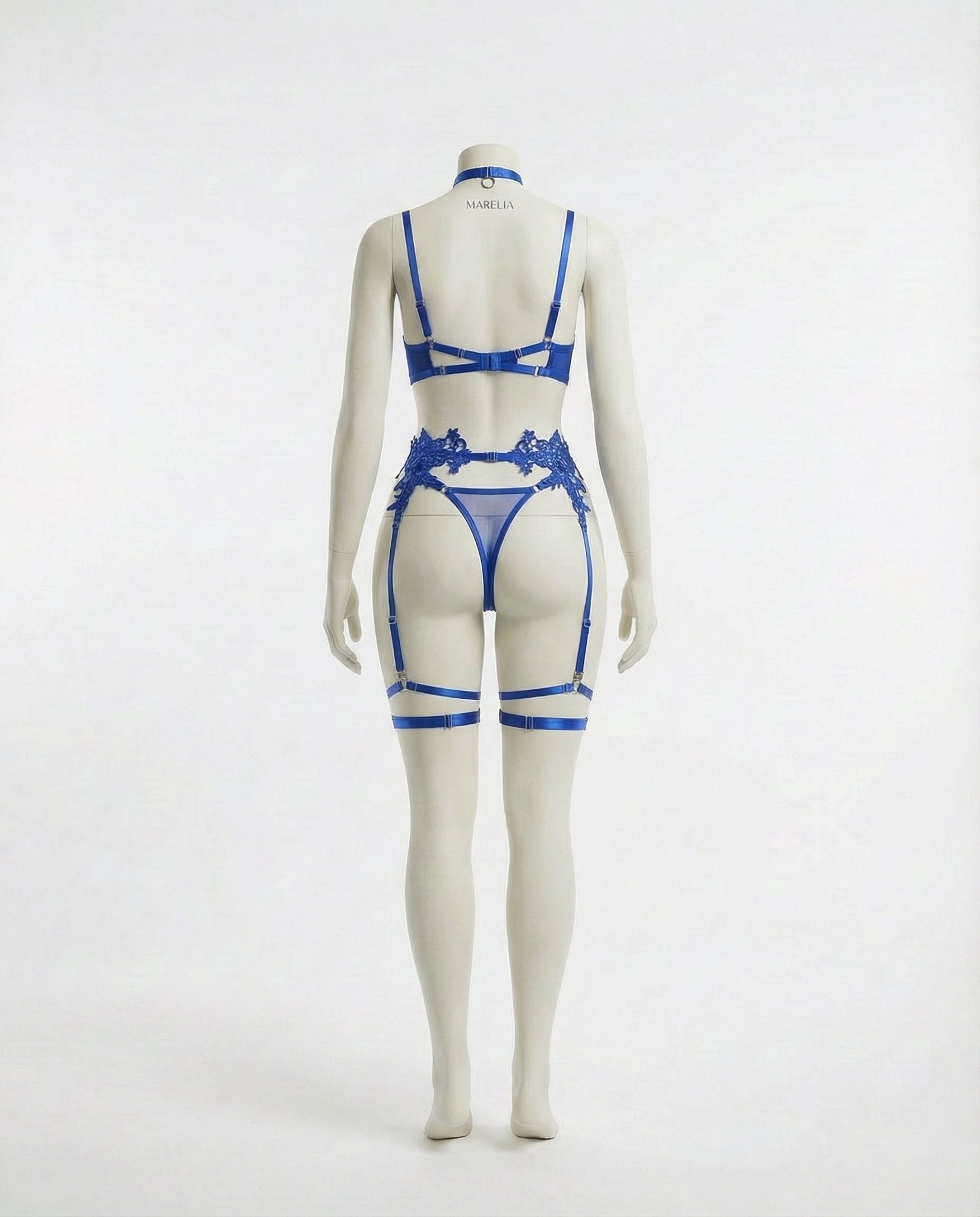 Lace Appliqué Bra G - String And Suspender Set - AR UNIVERSALghntshLingerie Set