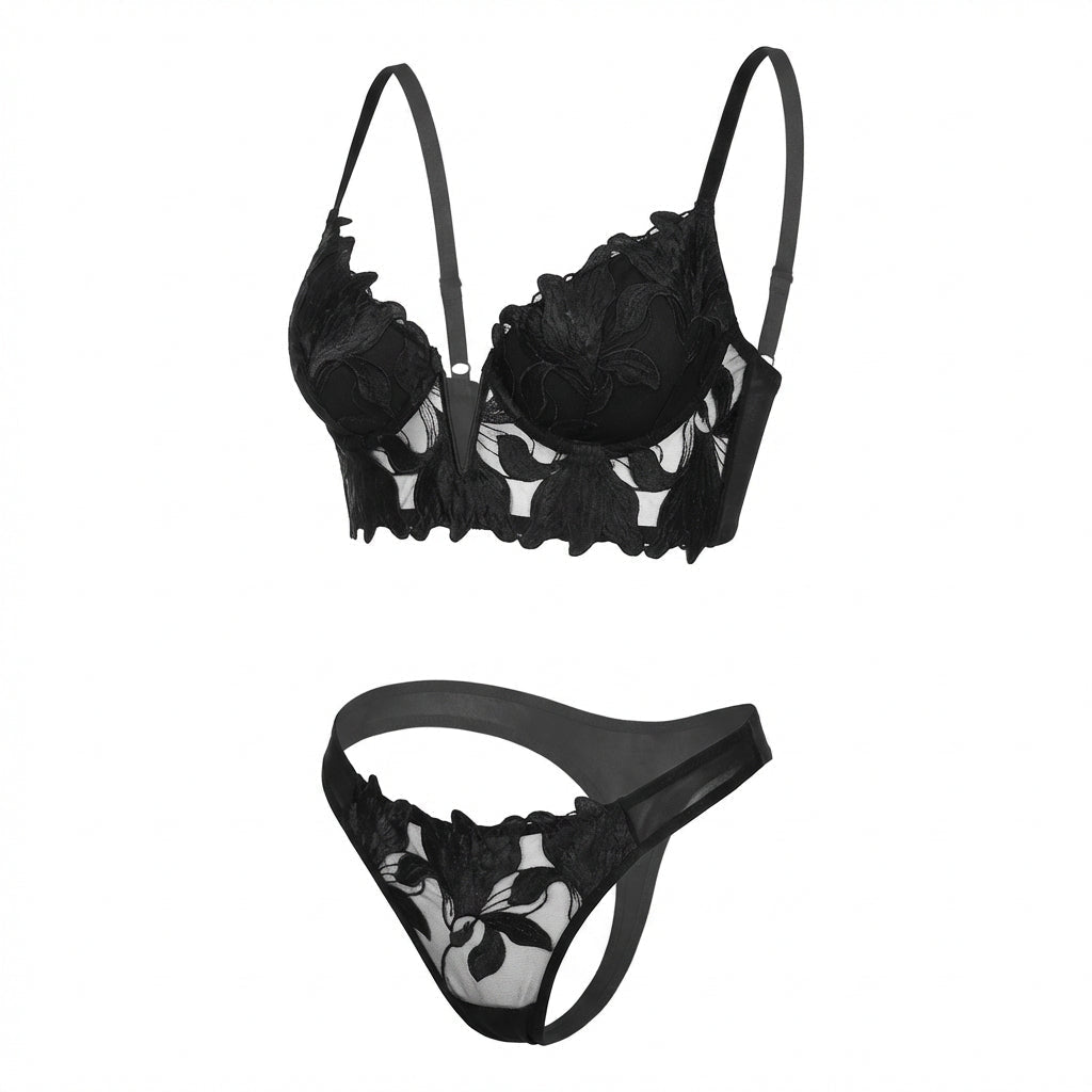 Lace Bra And Thong Set