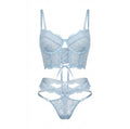 Lace Bra And Thong Set With Corset Lace - Up Detail - AR UNIVERSALghntshLingerie Set