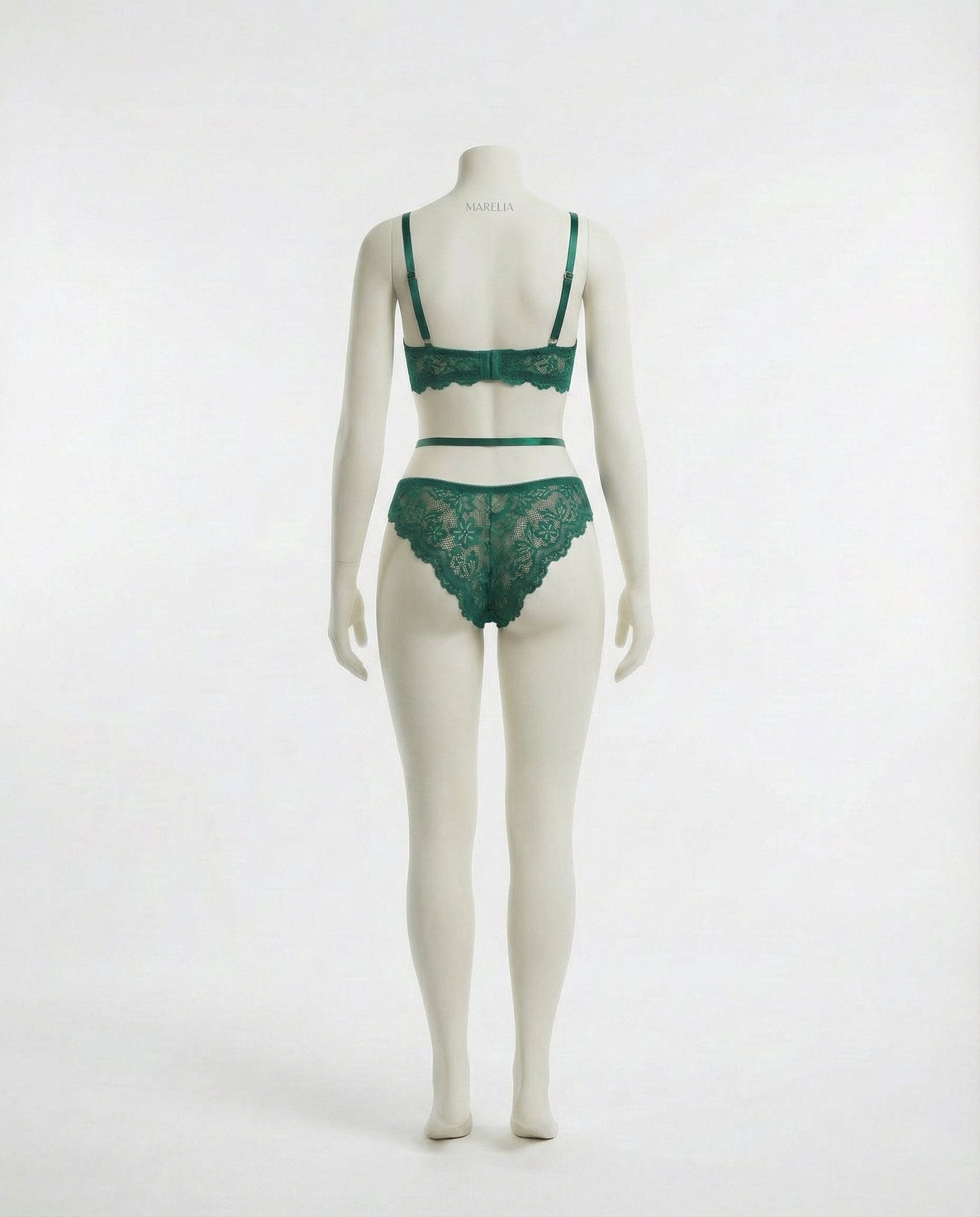 Lace Bra Suspender Belt Brief And Stockings Set