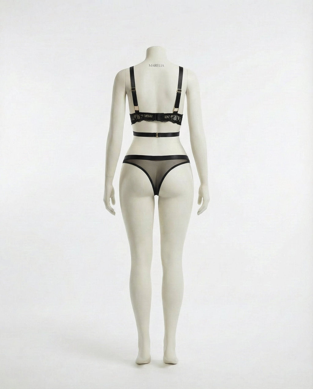 Lace Bra With Body Harness And High Waist Brief Set - AR UNIVERSALAR UNIVERSALLingerie Set