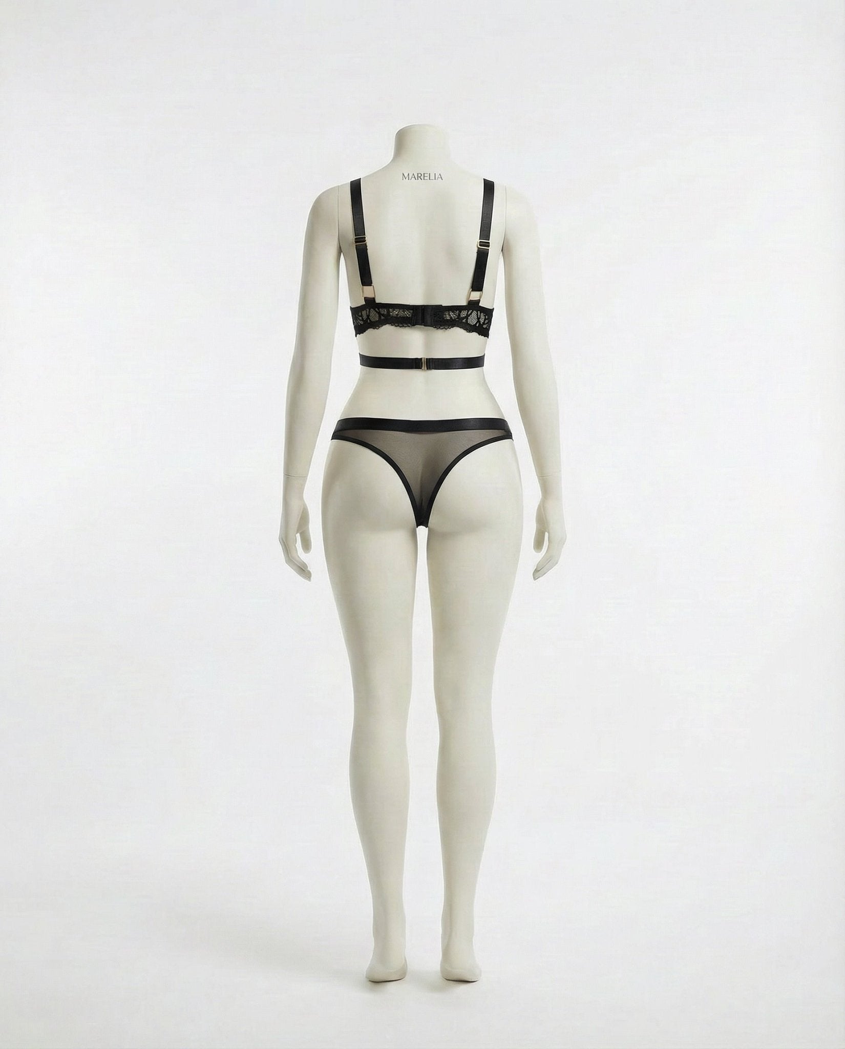 Lace Bra With Body Harness And High Waist Brief Set - AR UNIVERSALAR UNIVERSALLingerie Set
