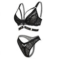 Lace Bra With Body Harness And High Waist Brief Set - AR UNIVERSALAR UNIVERSALLingerie Set