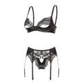 Lace Trim Bra And Suspender Belt Set - AR UNIVERSALAR UNIVERSALLingerie Set