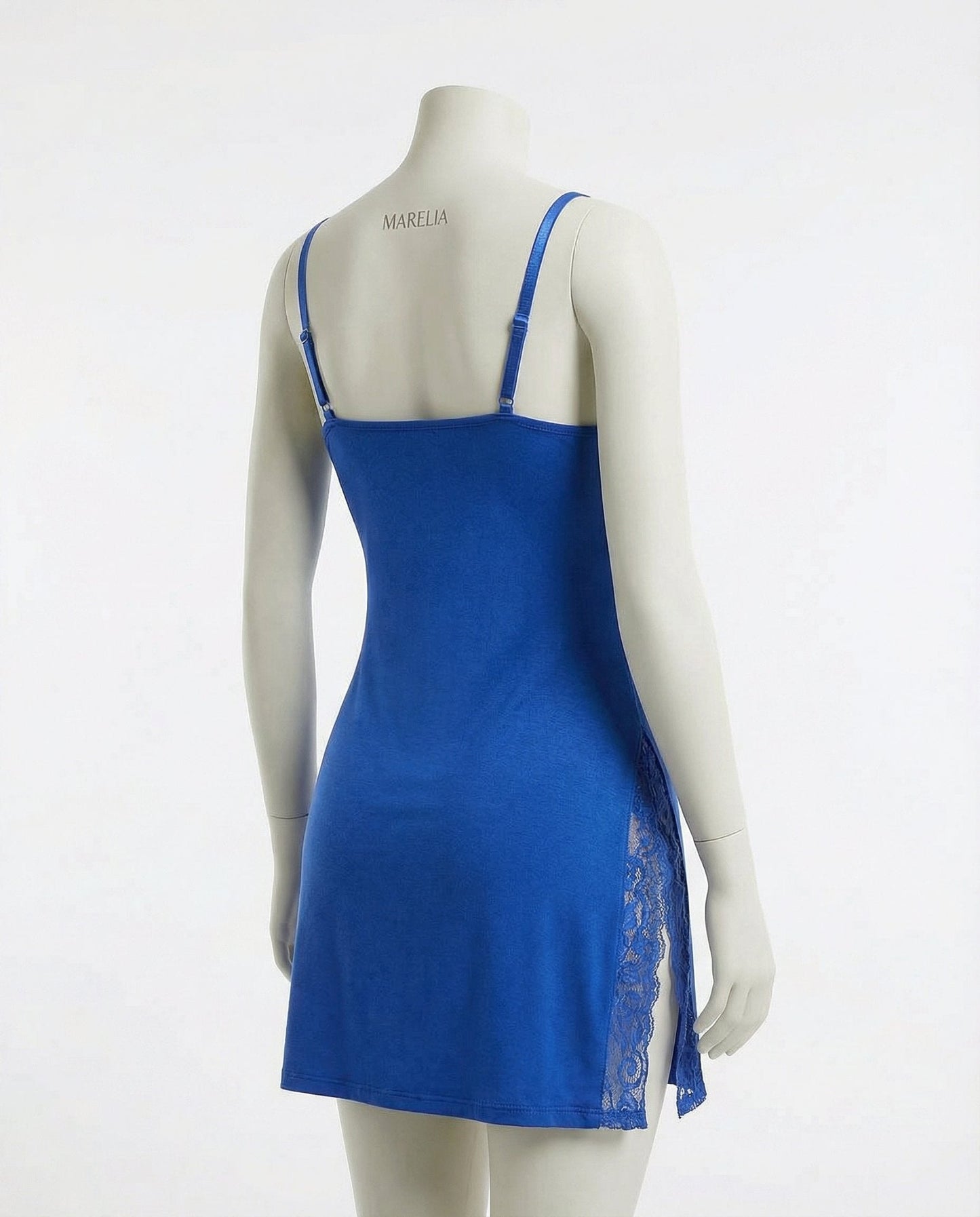 Lace Trim Chemise With High Side Slits