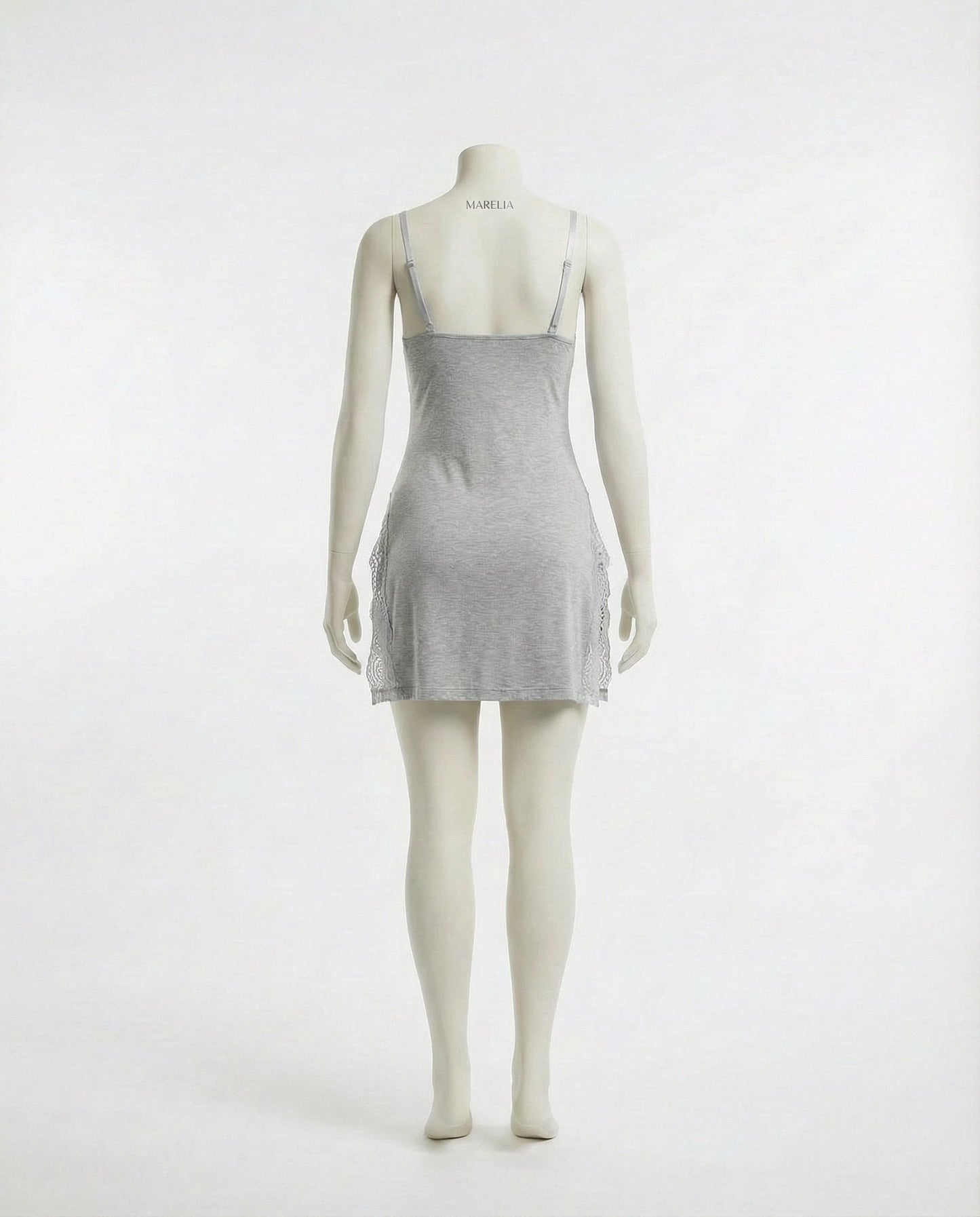 Lace Trim Chemise With High Side Slits
