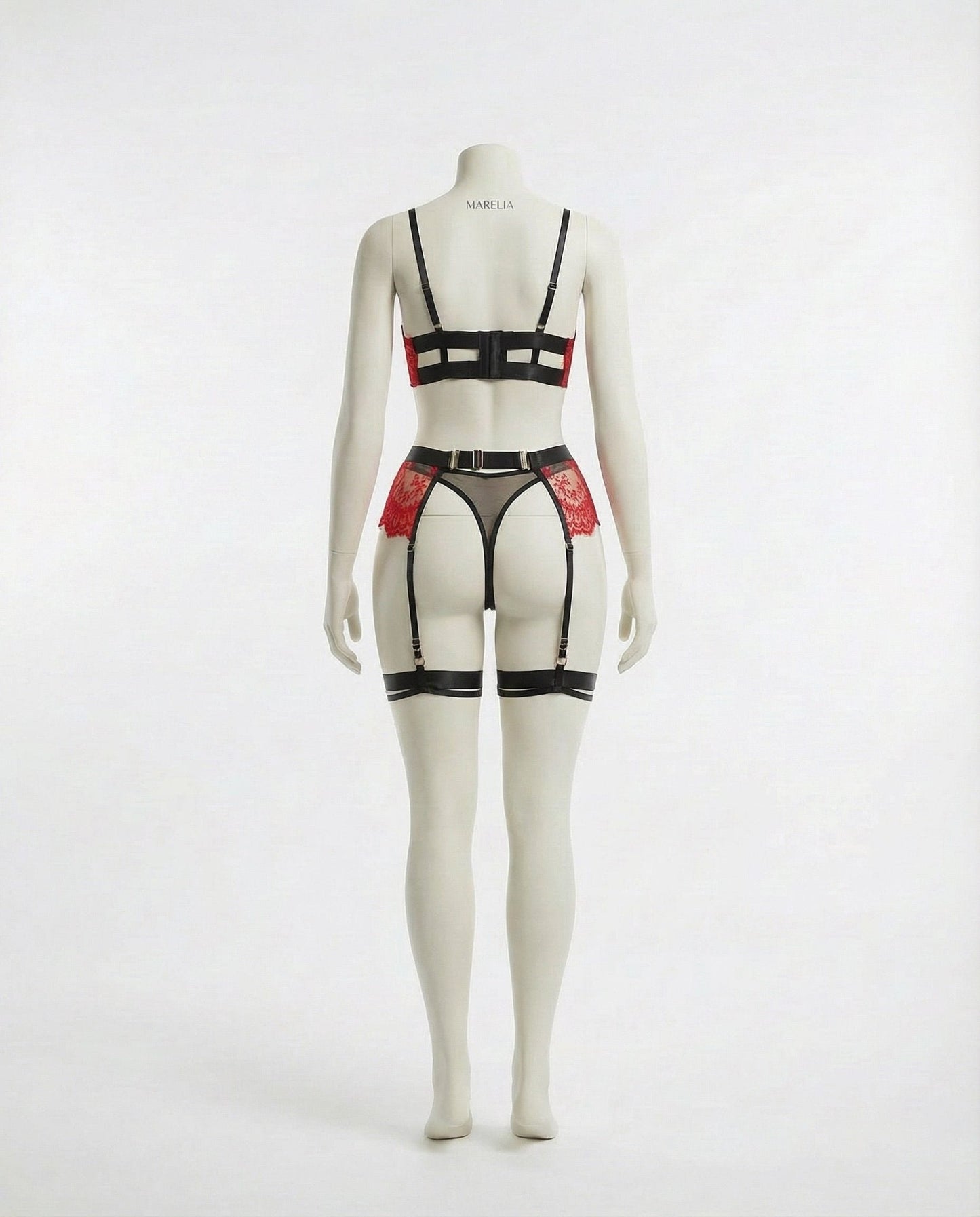 Lace Underwire Bra And Brief Set With Garter Accessories