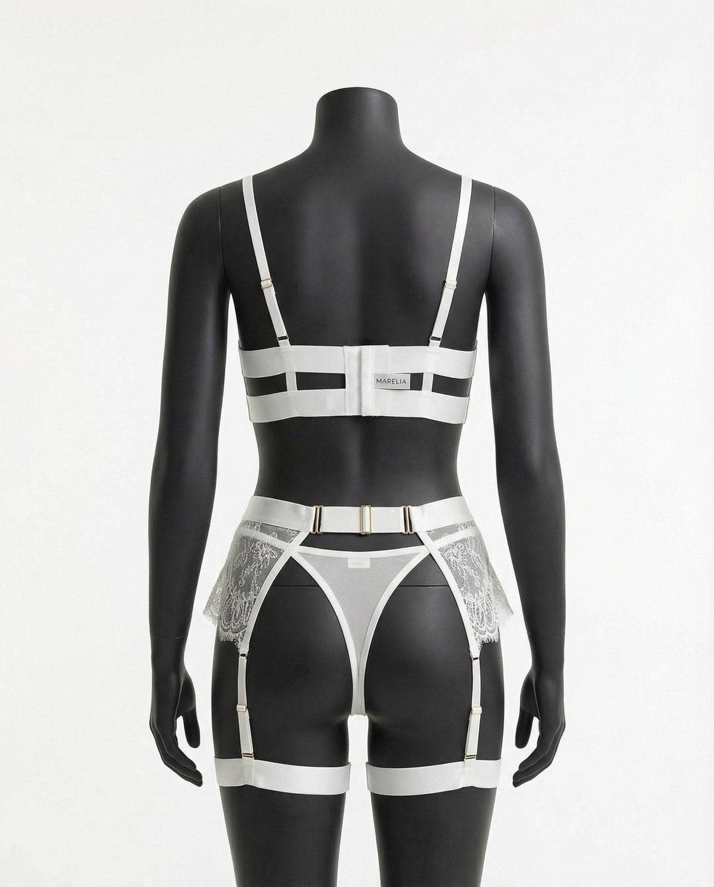 Lace Underwire Bra And Brief Set With Garter Accessories