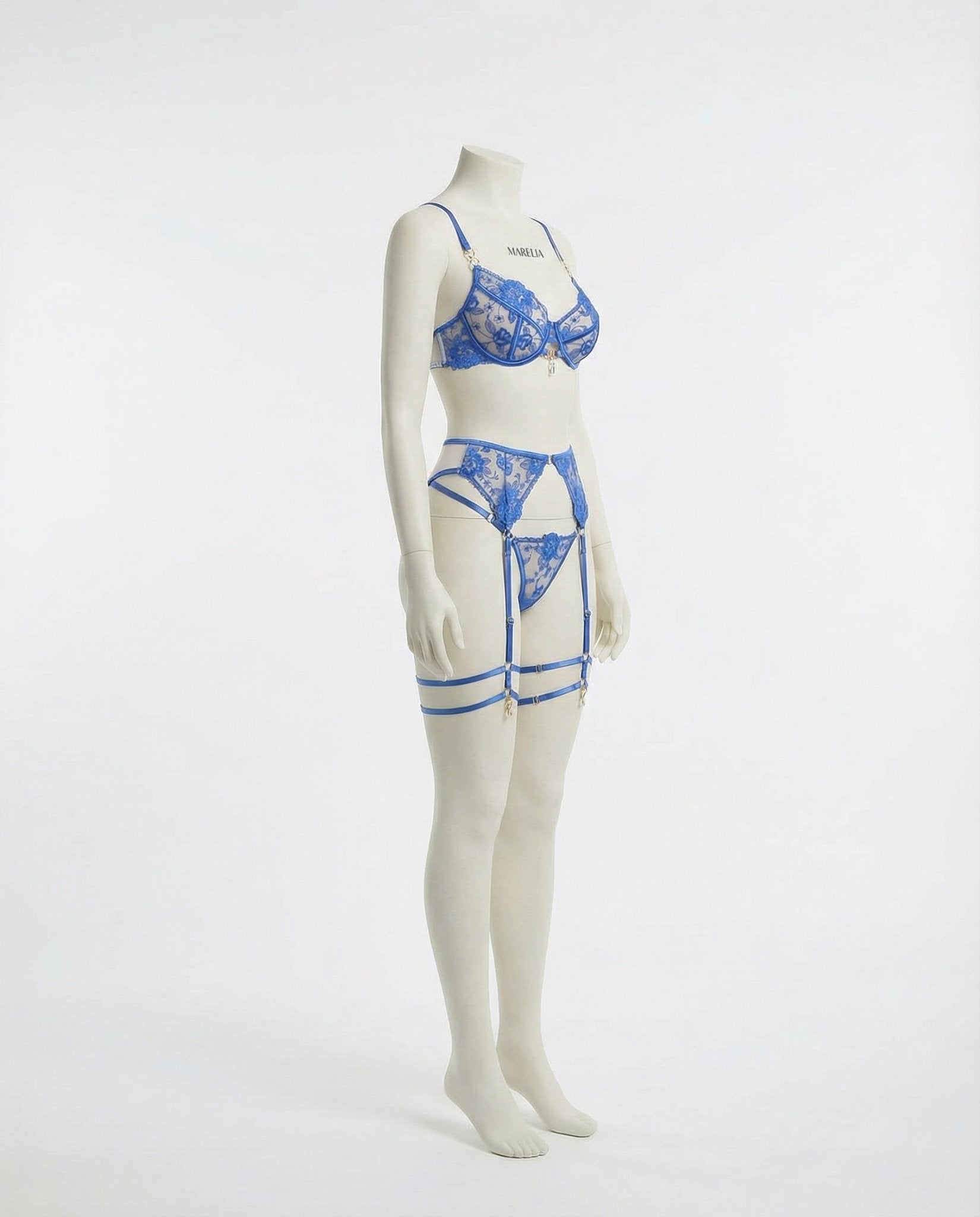 Lace Underwire Bra Brief And Suspender Belt Set - AR UNIVERSALghntshLingerie Set