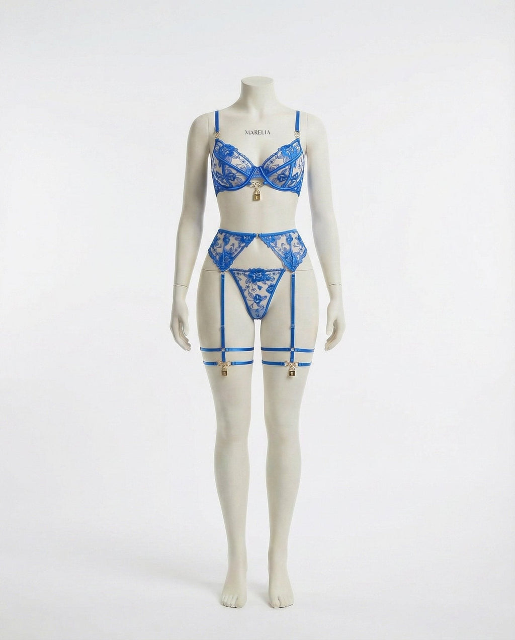 Lace Underwire Bra Brief And Suspender Belt Set - AR UNIVERSALghntshLingerie Set