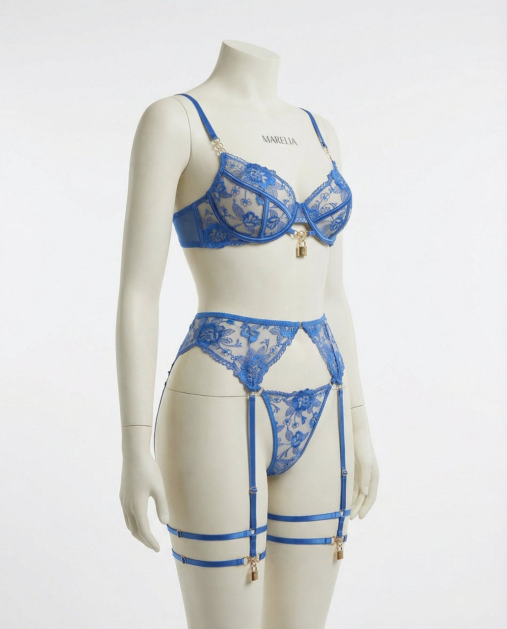 Lace Underwire Bra Brief And Suspender Belt Set - AR UNIVERSALghntshLingerie Set