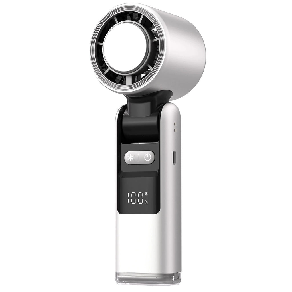 Portable Mini Handheld Fan, 100 Adjustable Wind Speeds Personal Turbo Cooling Fan with LED Digital Display, USB Rechargeable