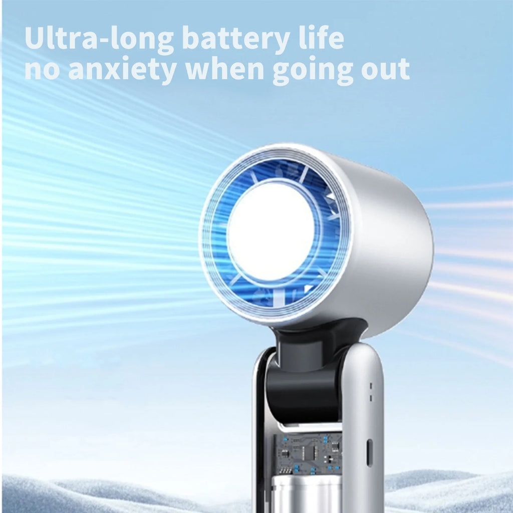 Portable Mini Handheld Fan, 100 Adjustable Wind Speeds Personal Turbo Cooling Fan with LED Digital Display, USB Rechargeable