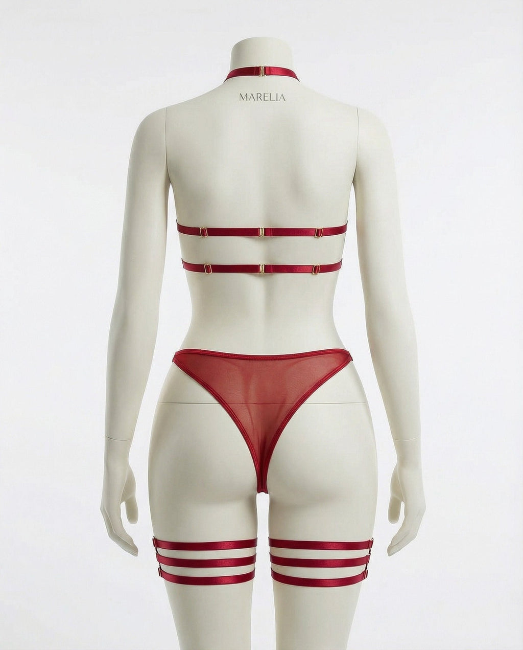 Mesh Bandeau Lingerie Set With Thigh Bands - AR UNIVERSALghntshLingerie Set