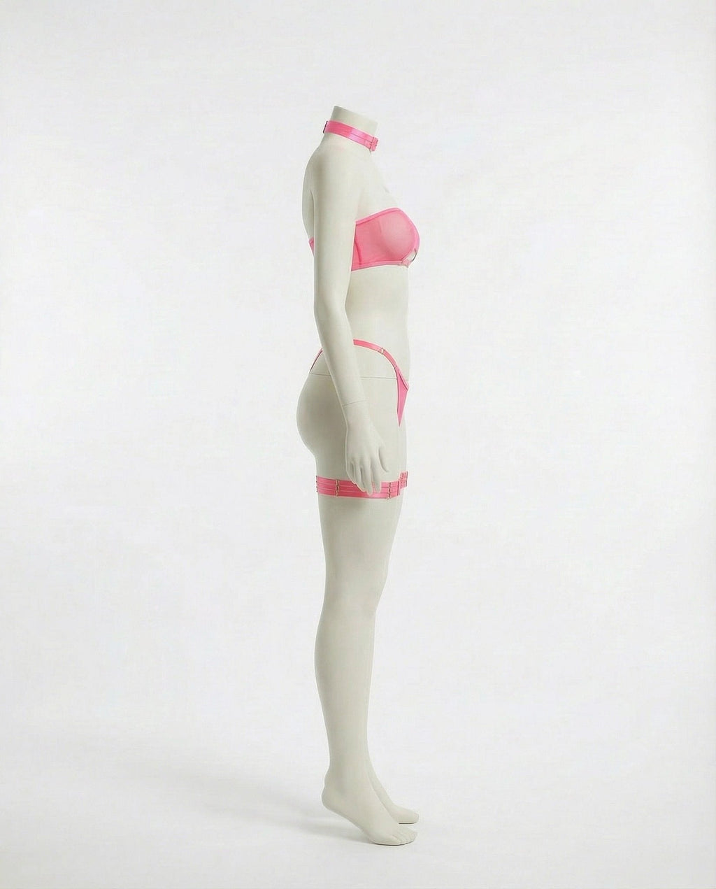 Mesh Bandeau Lingerie Set With Thigh Bands - AR UNIVERSALghntshLingerie Set