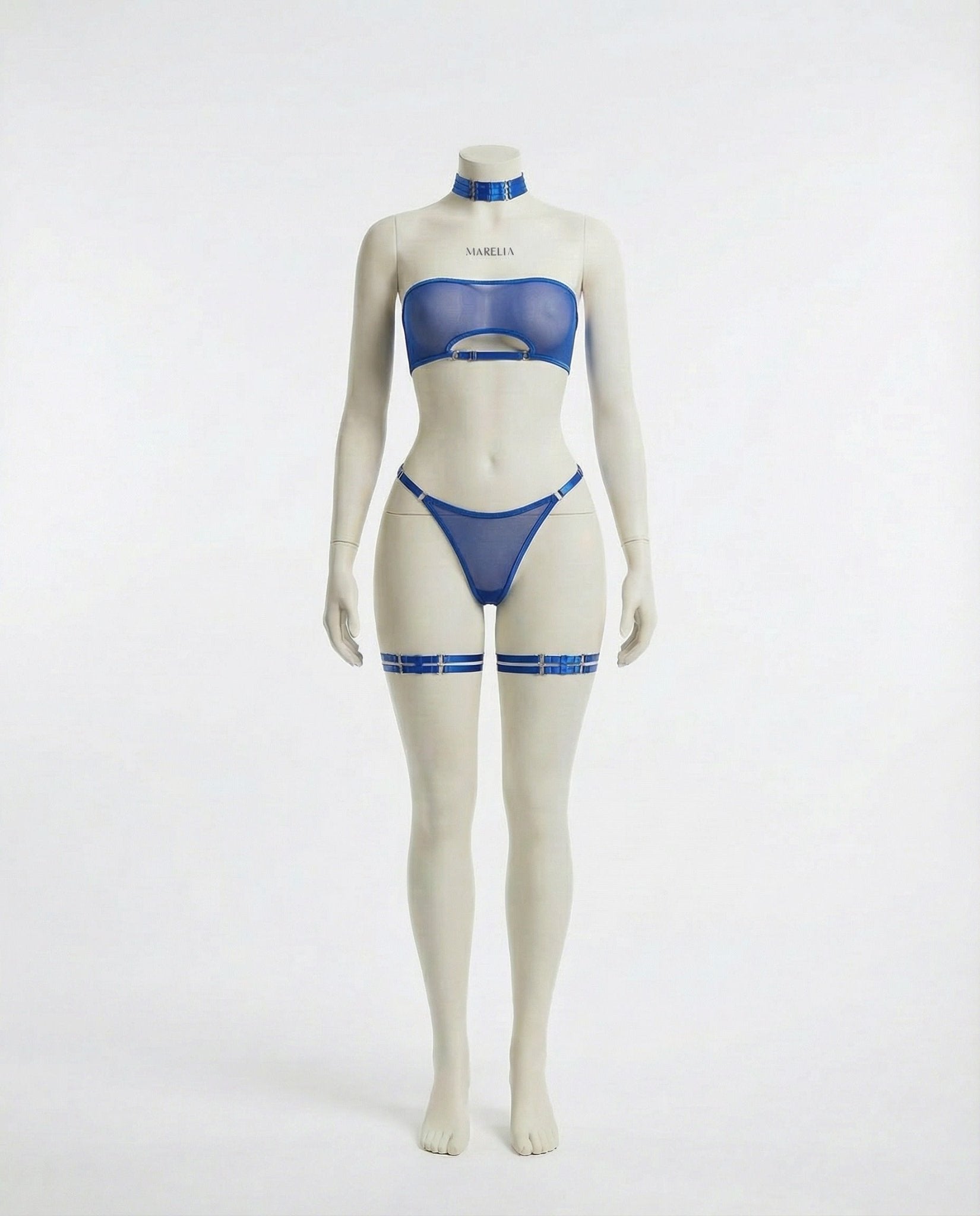 Mesh Bandeau Lingerie Set With Thigh Bands - AR UNIVERSALghntshLingerie Set