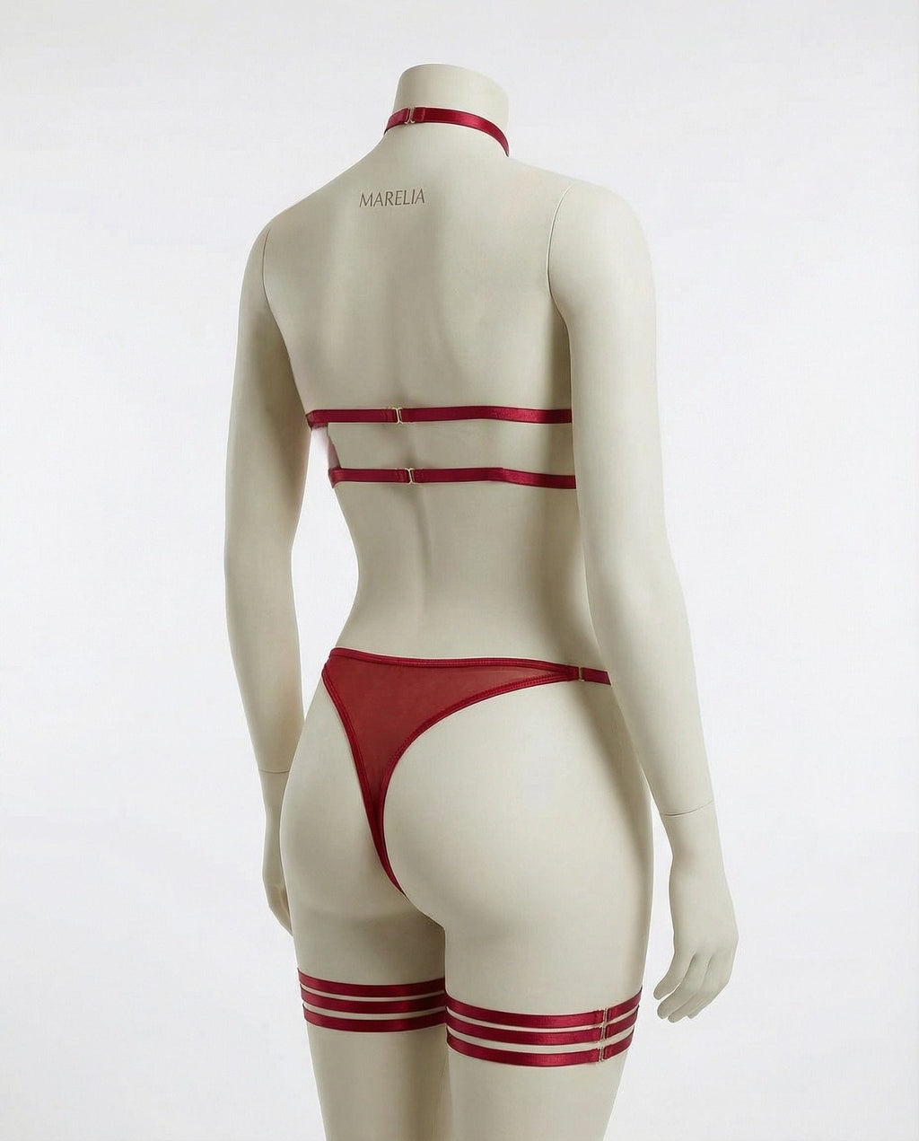 Mesh Bandeau Lingerie Set With Thigh Bands - AR UNIVERSALghntshLingerie Set