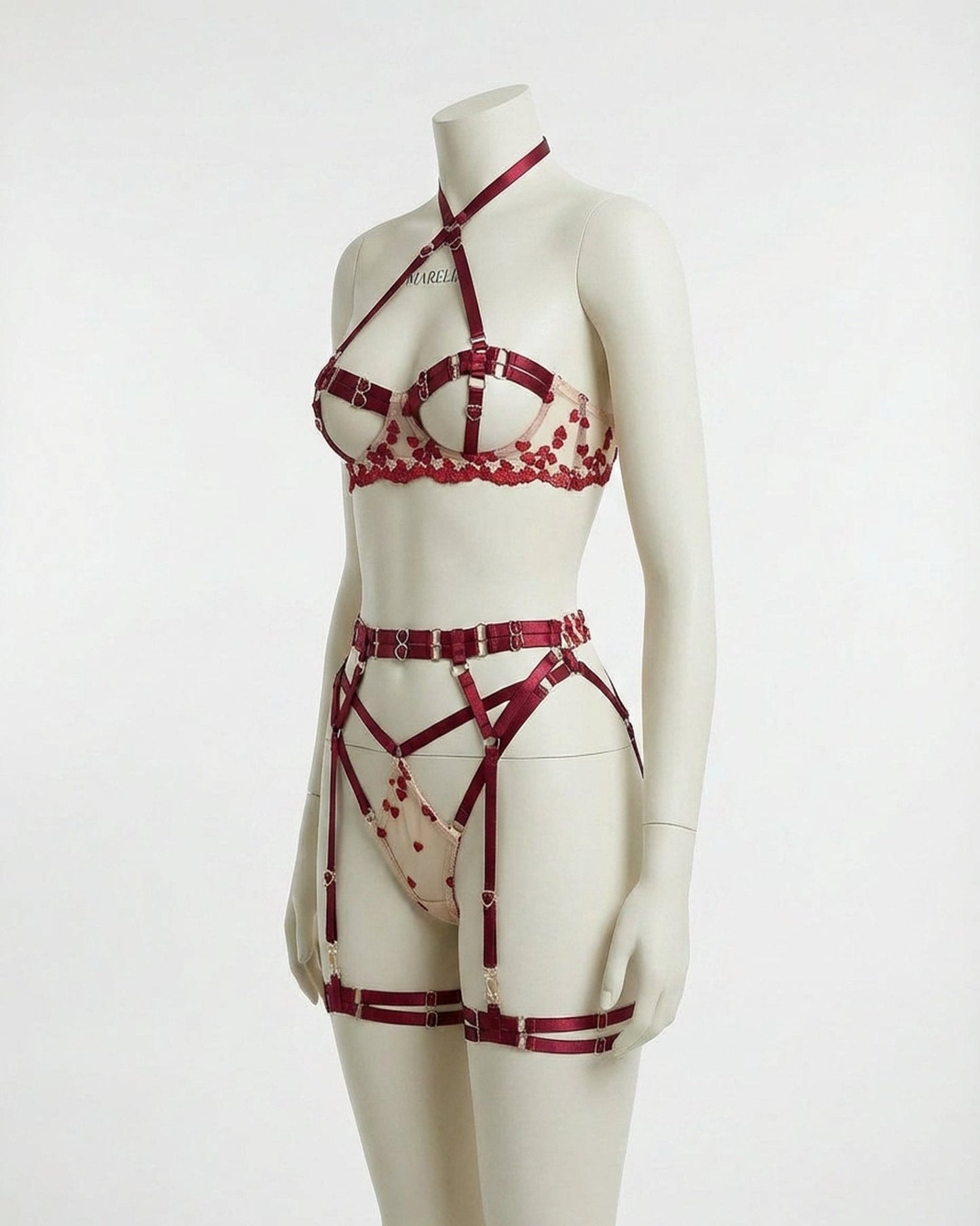 Open Cup Harness Lingerie Set