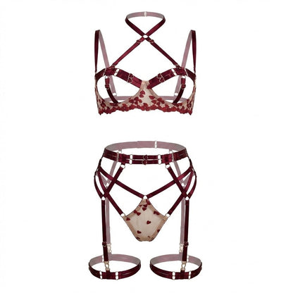 Open Cup Harness Lingerie Set