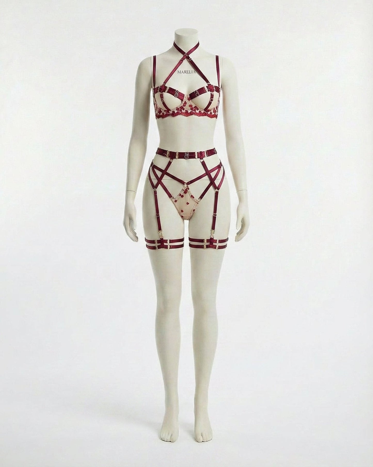 Open Cup Harness Lingerie Set