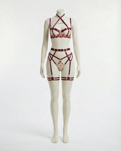 Open Cup Harness Lingerie Set