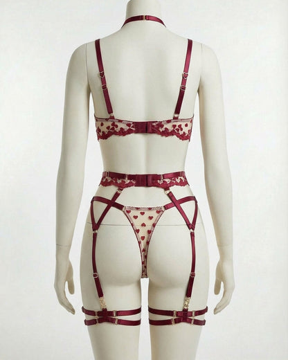 Open Cup Harness Lingerie Set