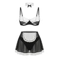 Sexy Mesh Maid Lingerie Costume with Open Cup Design - AR UNIVERSALghntshLingerie Sets
