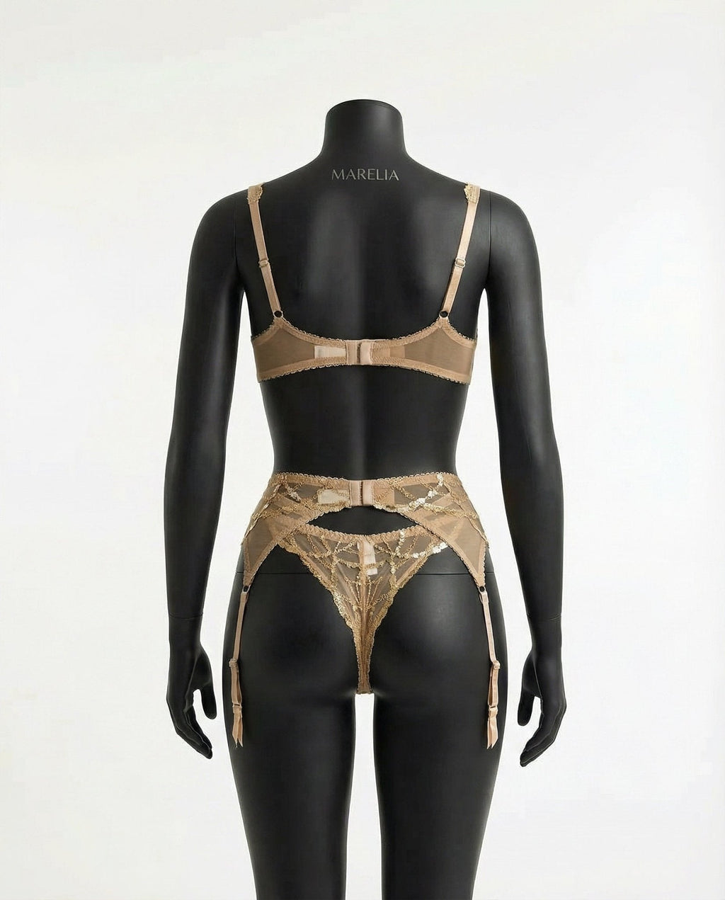 Pearl Lace Lingerie Set - Bra, Suspender Belt & Thong - AR UNIVERSALghntshLingerie Set