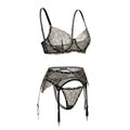 Pearl Lace Lingerie Set - Bra, Suspender Belt & Thong - AR UNIVERSALghntshLingerie Set