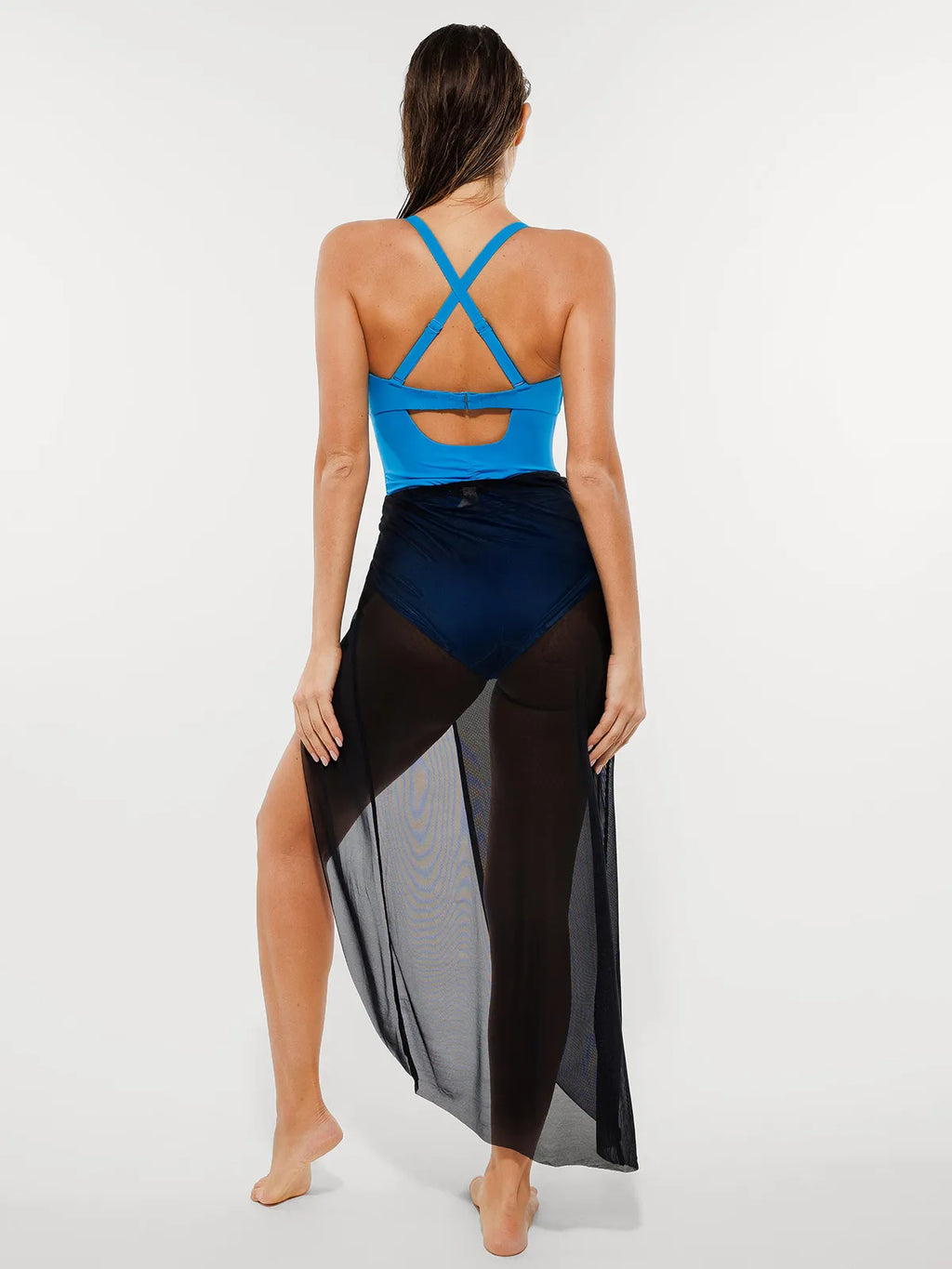 AR UNIVERSAL Mesh Inset Tie-Side Sculpting One-Piece Swimsuit swimwear