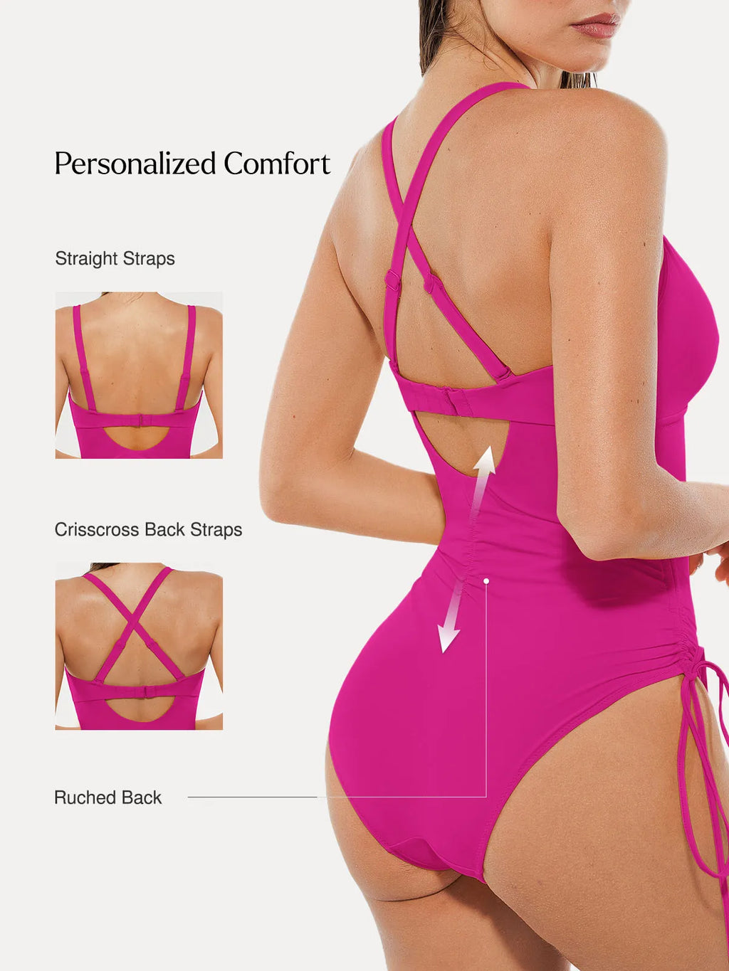 AR UNIVERSAL Mesh Inset Tie-Side Sculpting One-Piece Swimsuit swimwear