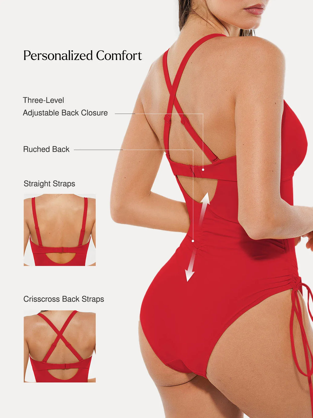 AR UNIVERSAL Mesh Inset Tie-Side Sculpting One-Piece Swimsuit swimwear