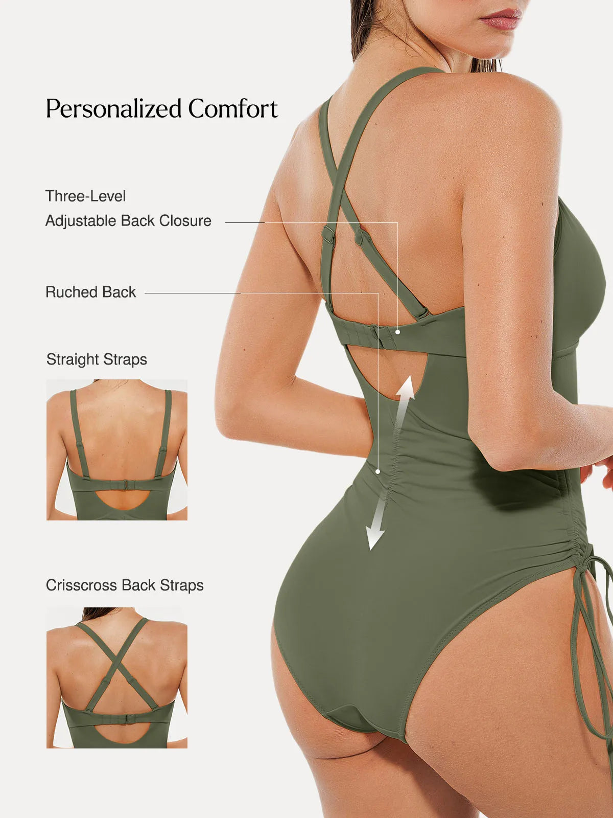 AR UNIVERSAL Mesh Inset Tie-Side Sculpting One-Piece Swimsuit swimwear