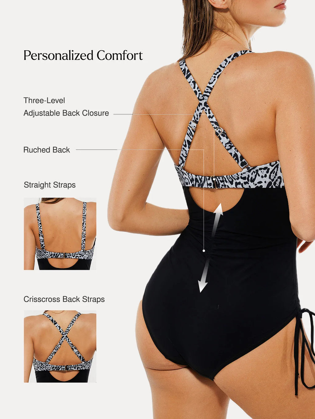 AR UNIVERSAL Mesh Inset Tie-Side Sculpting One-Piece Swimsuit swimwear