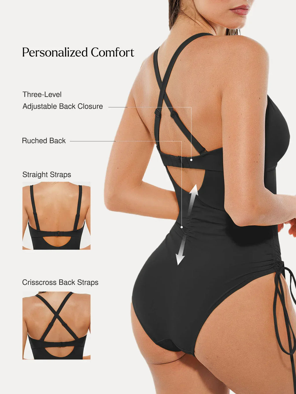 AR UNIVERSAL Mesh Inset Tie-Side Sculpting One-Piece Swimsuit swimwear
