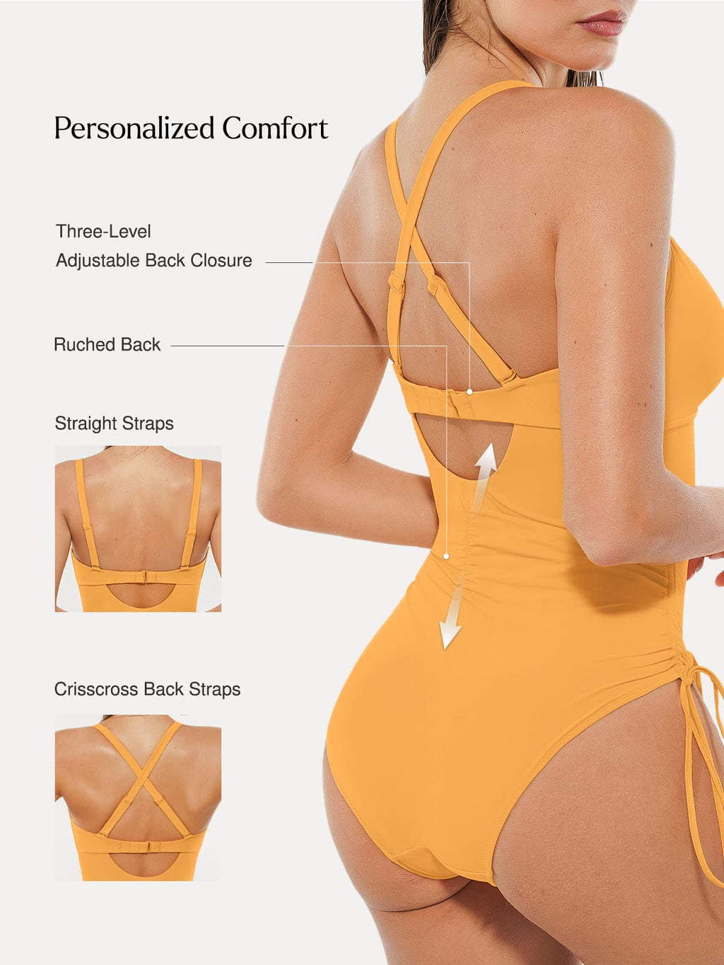 AR UNIVERSAL Mesh Inset Tie-Side Sculpting One-Piece Swimsuit swimwear