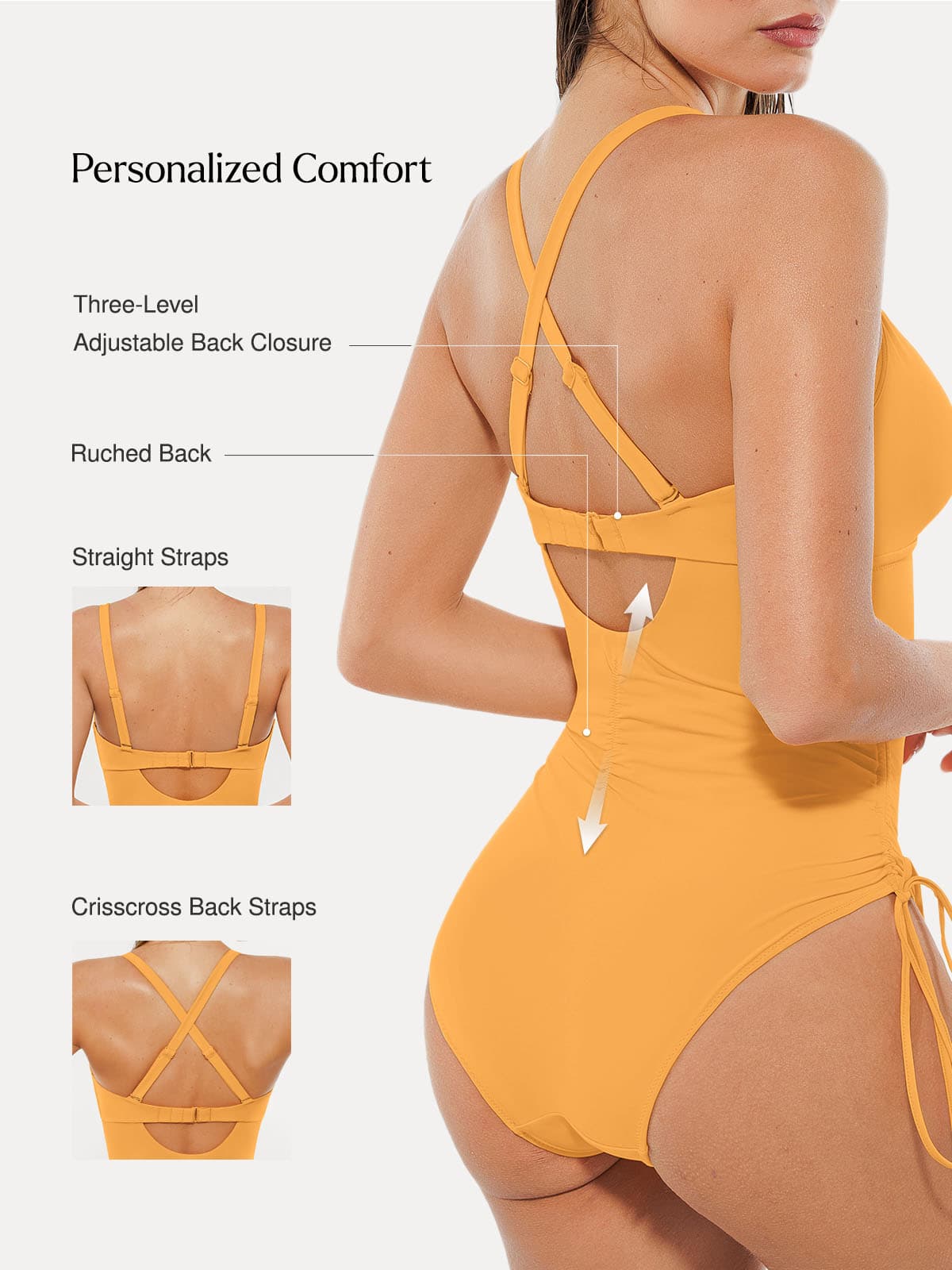 AR UNIVERSAL Mesh Inset Tie-Side Sculpting One-Piece Swimsuit swimwear