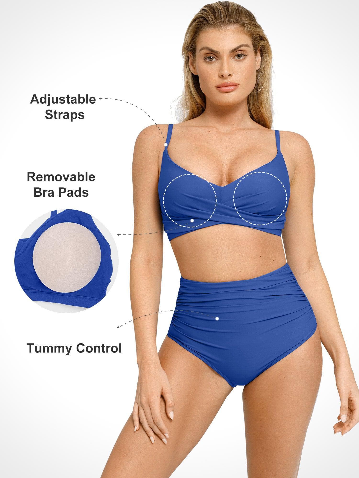 AR UNIVERSAL Ruched Bikini Top and Bottom Bundle swimwear