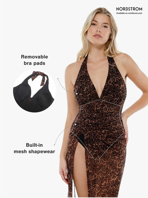 AR UNIVERSAL Halter Tummy Control Swimsuit and Cover-Up Set swimwear