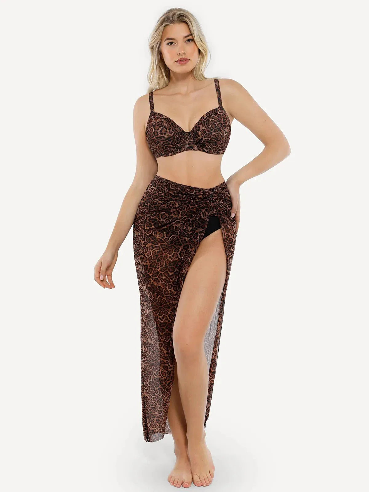 AR UNIVERSAL Halter Tummy Control Swimsuit and Cover-Up Set swimwear