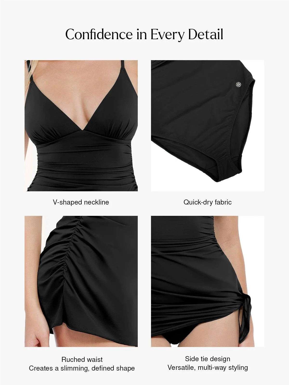 AR UNIVERSAL Ruched Convertible One-Piece Swimsuit swimwear