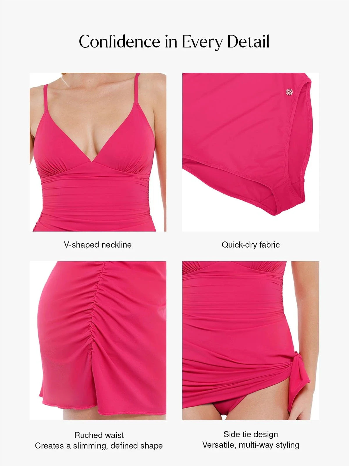AR UNIVERSAL Ruched Convertible One-Piece Swimsuit swimwear