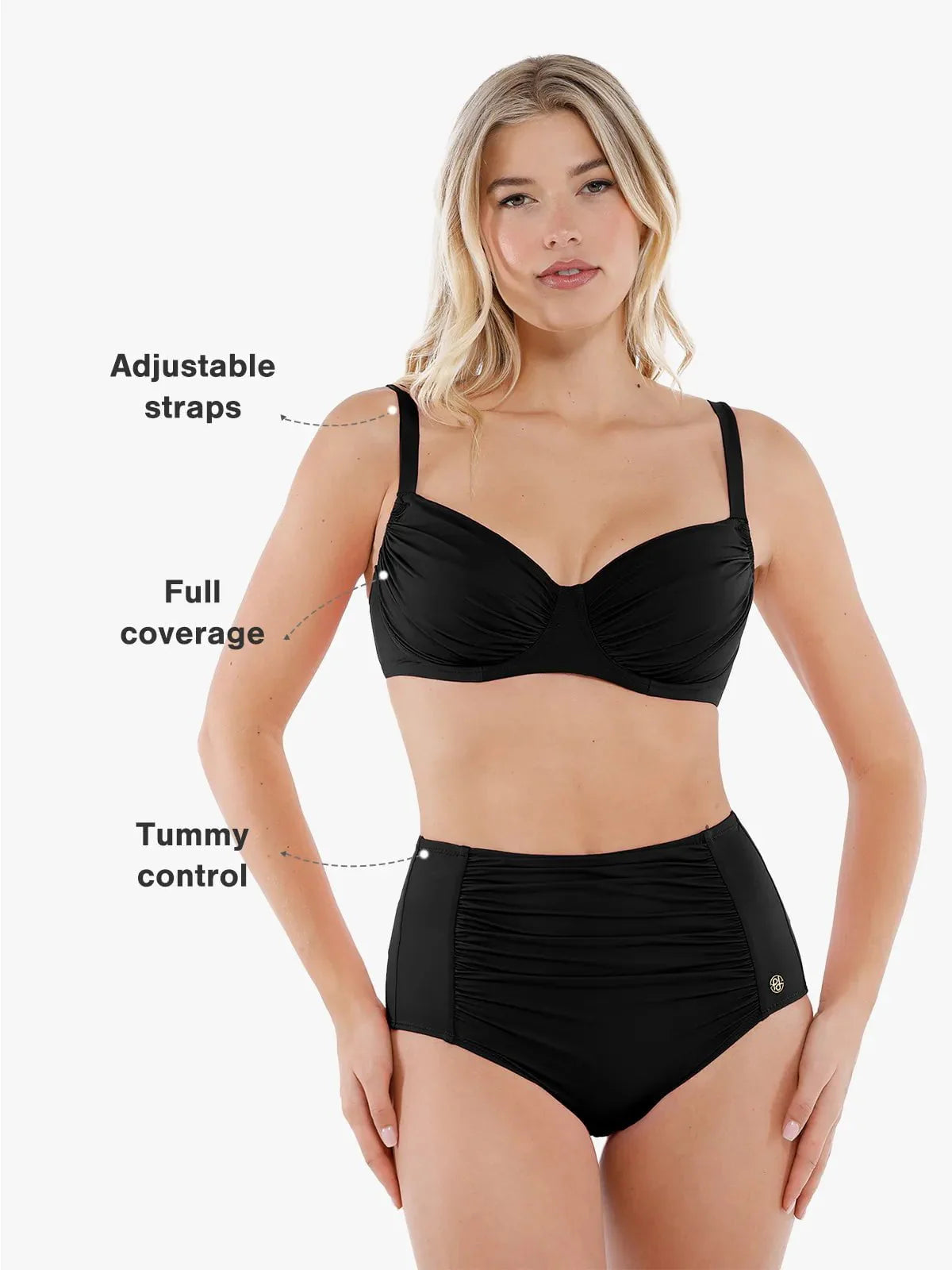AR UNIVERSAL Ruched Tummy Control Bikini Set swimwear