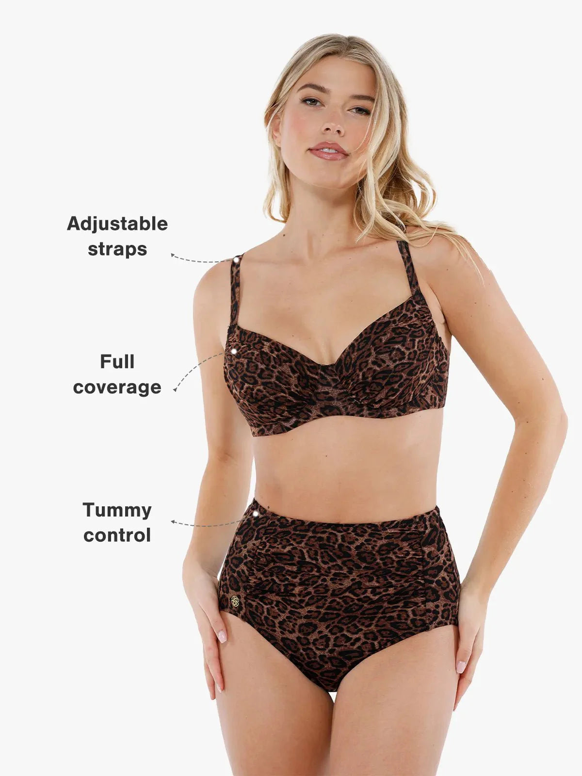AR UNIVERSAL Ruched Tummy Control Bikini Set swimwear