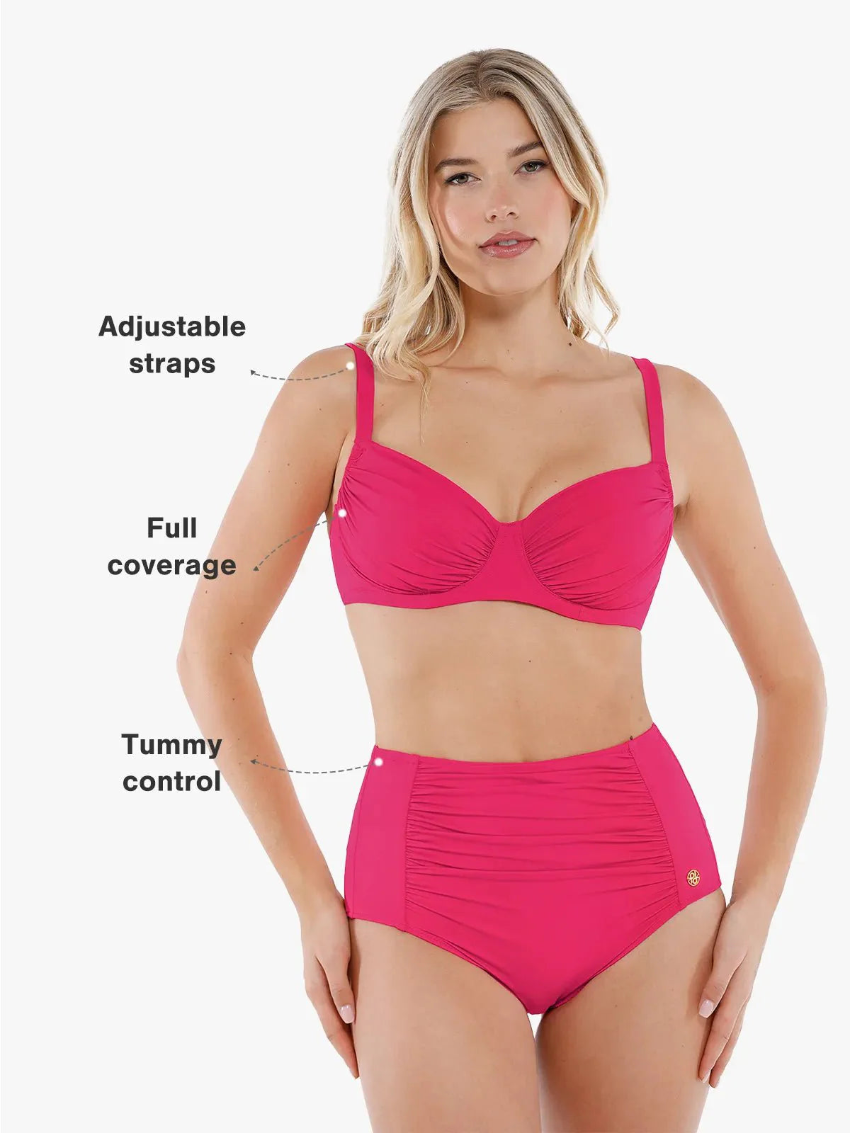 AR UNIVERSAL Ruched Tummy Control Bikini Set swimwear