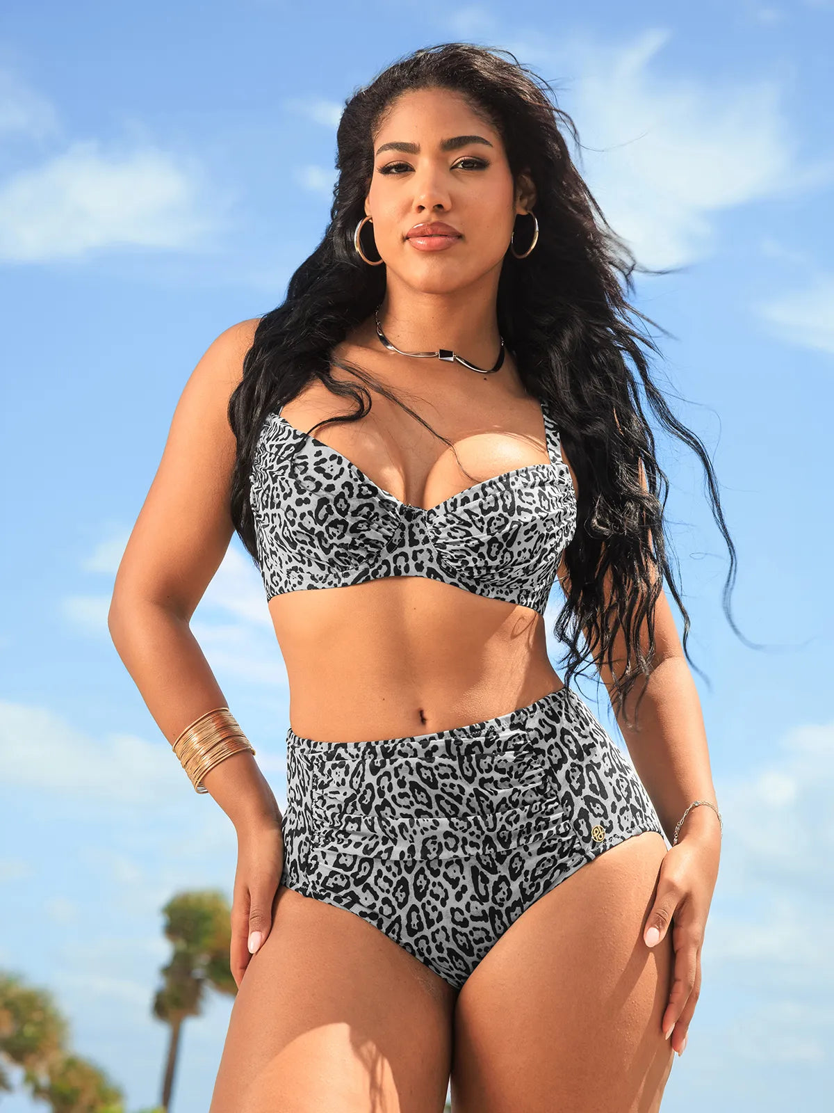 AR UNIVERSAL Ruched Tummy Control Bikini Set swimwear