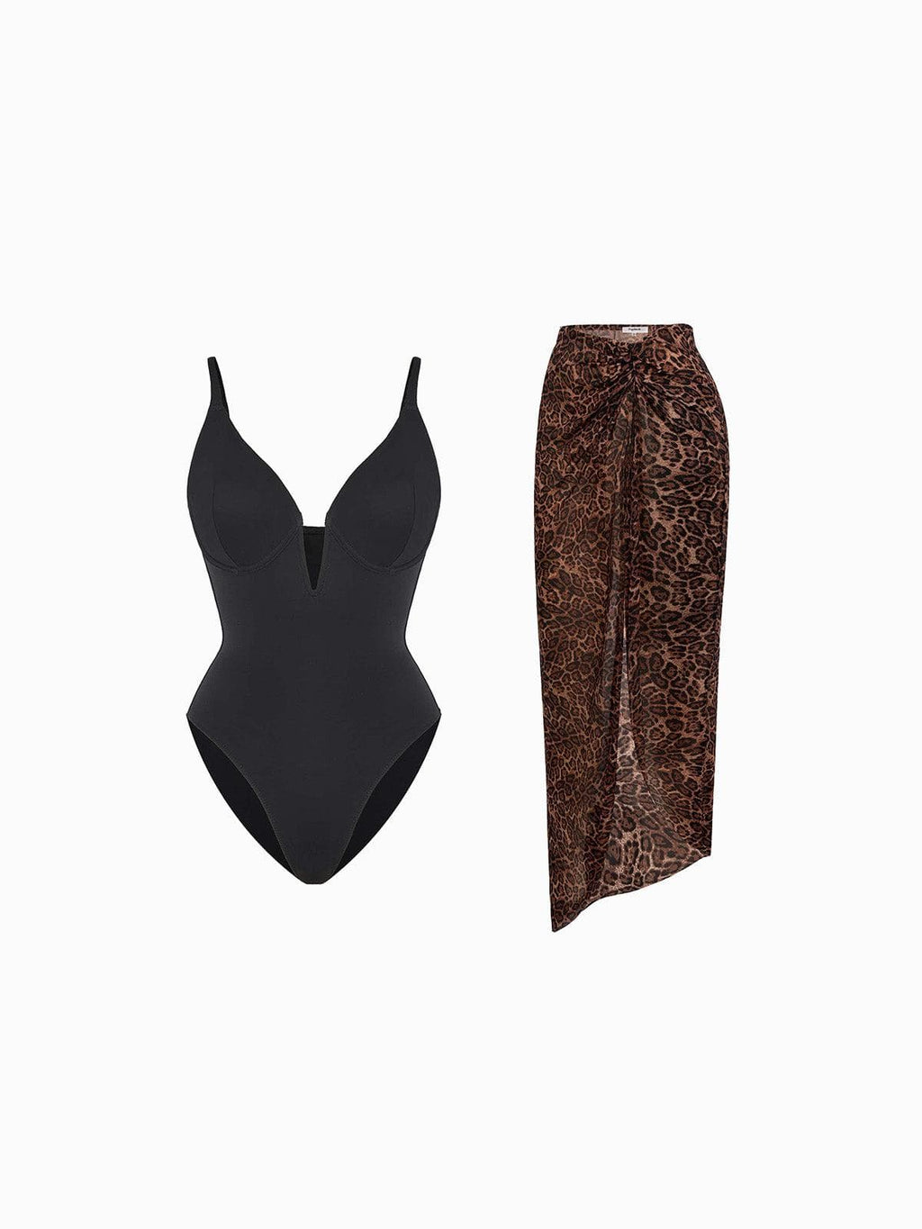 AR UNIVERSAL Slimming One-Piece Swimsuit and Mesh Coverup Set swimwear